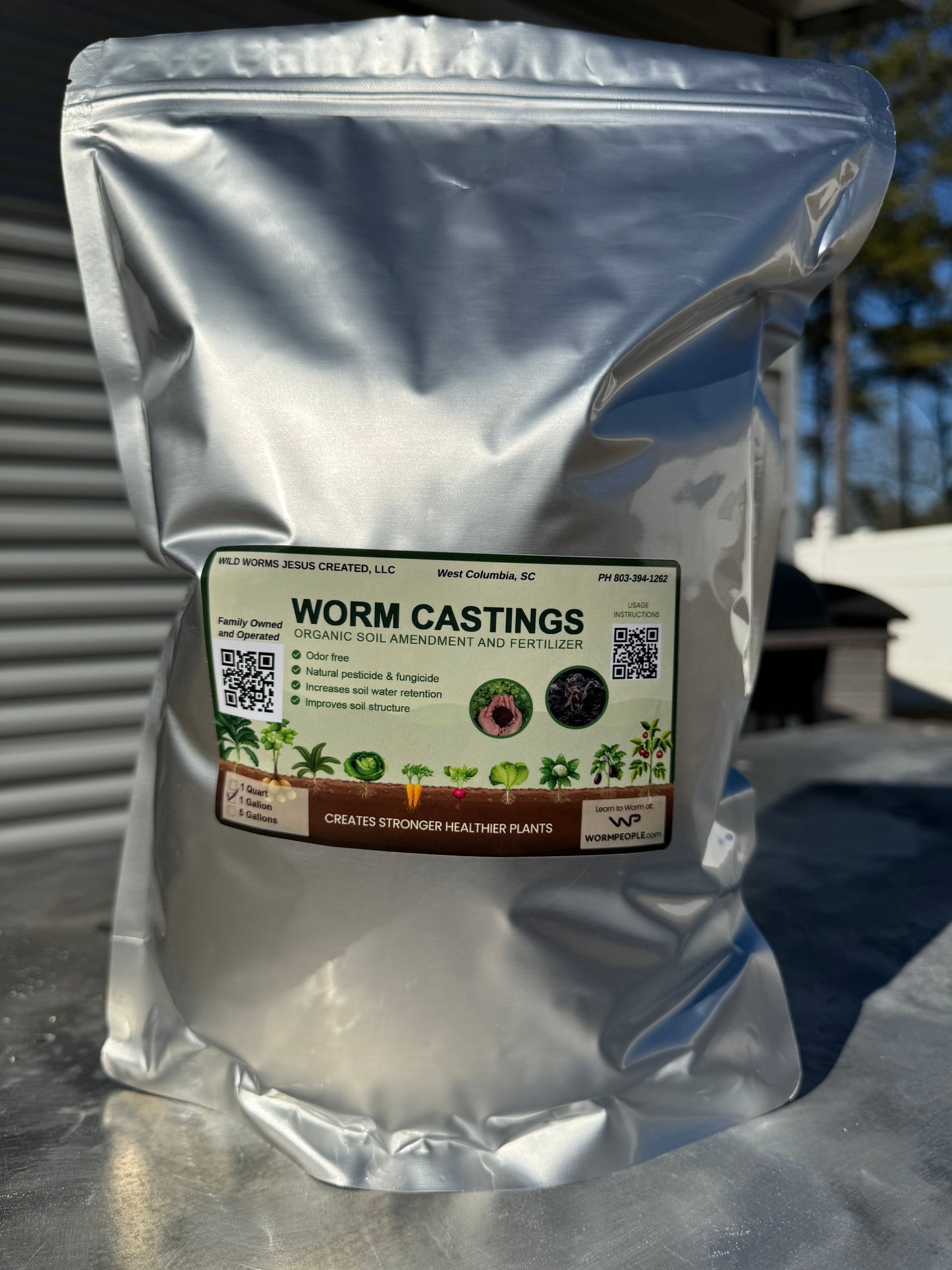 1 GALLON 100% WORM CASTINGS